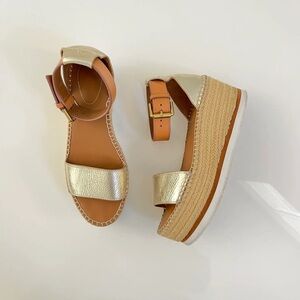 See By Chloe Glyn Sandals Gold Espadrilles